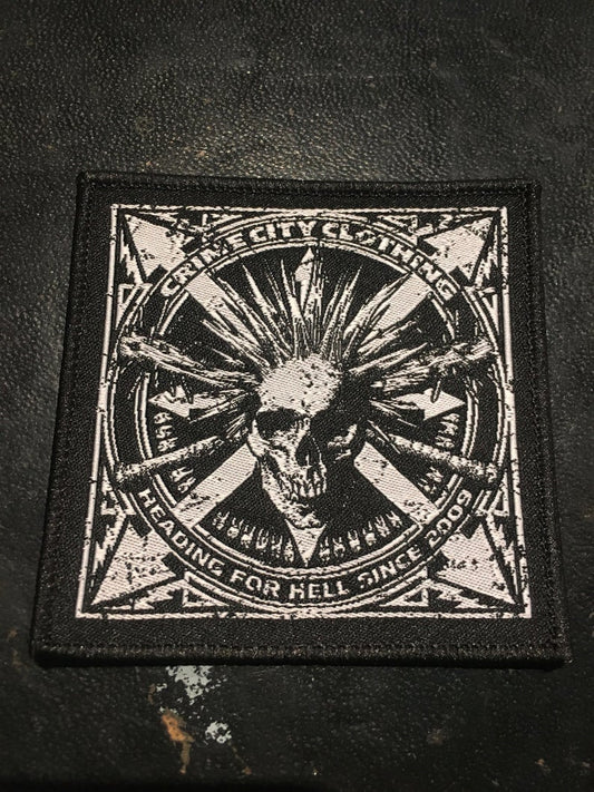 CCC: Chaos Skull Heading For Hell - Embroidered Patch - Crime City Clothing