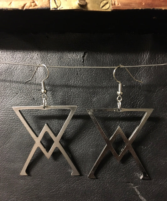 Two Arsenik symbol earrings in nickle free stainless steel