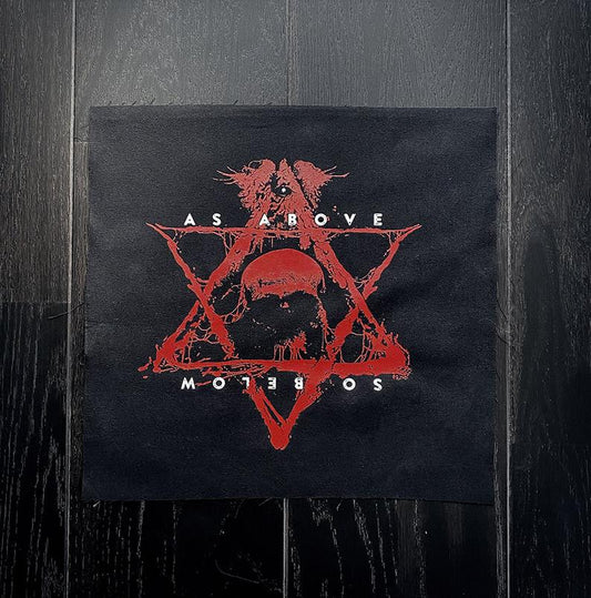 As above, so below backpatch with red skull and hexagram