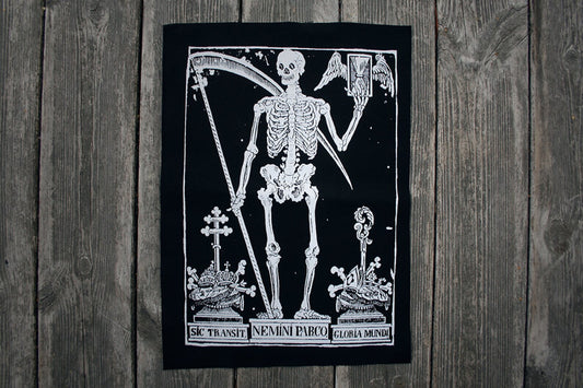 Old skeleton death card Backpatch by Torvenius