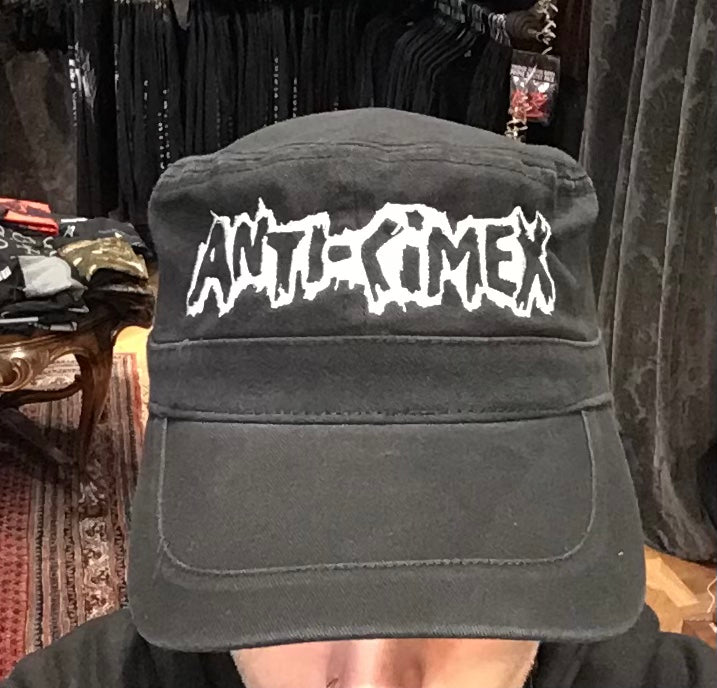 Military cap with an Anti Cimex logo