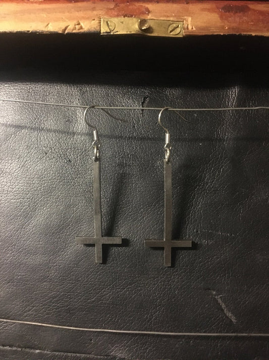 Inverted cross plain - örhänge par