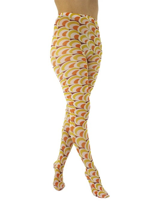 60s Groove Printed Tights - One Size - Pamela Mann