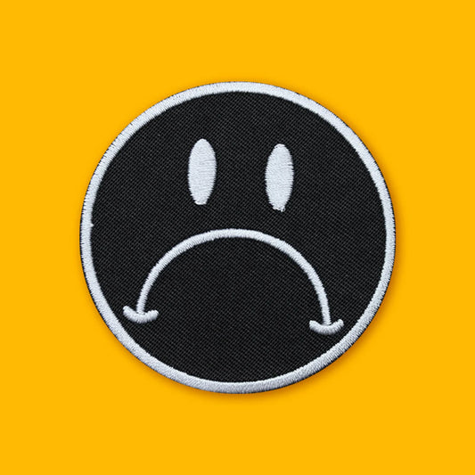 Black & white sad face - Patch - Extreme Largeness