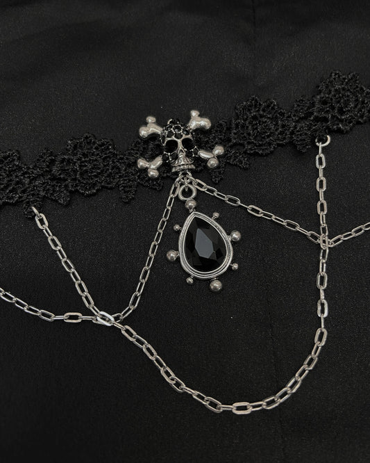 Mini Skull Lace Choker - Pamela Mann