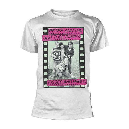 Peter & The Test Tube Babies - Pissed And Proud (White) - T-Shirt Unisex Official Merch