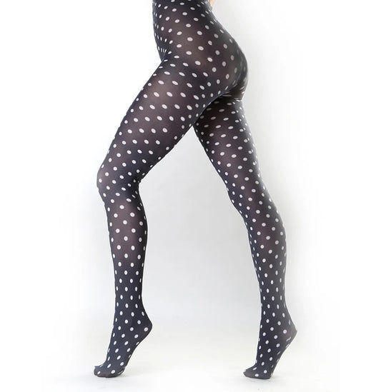 Polka Dot Printed Tights - One Size - Pamela Mann