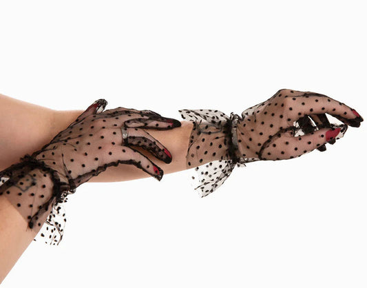 Polka Dot / Spot Mesh Gloves - Pamela Mann