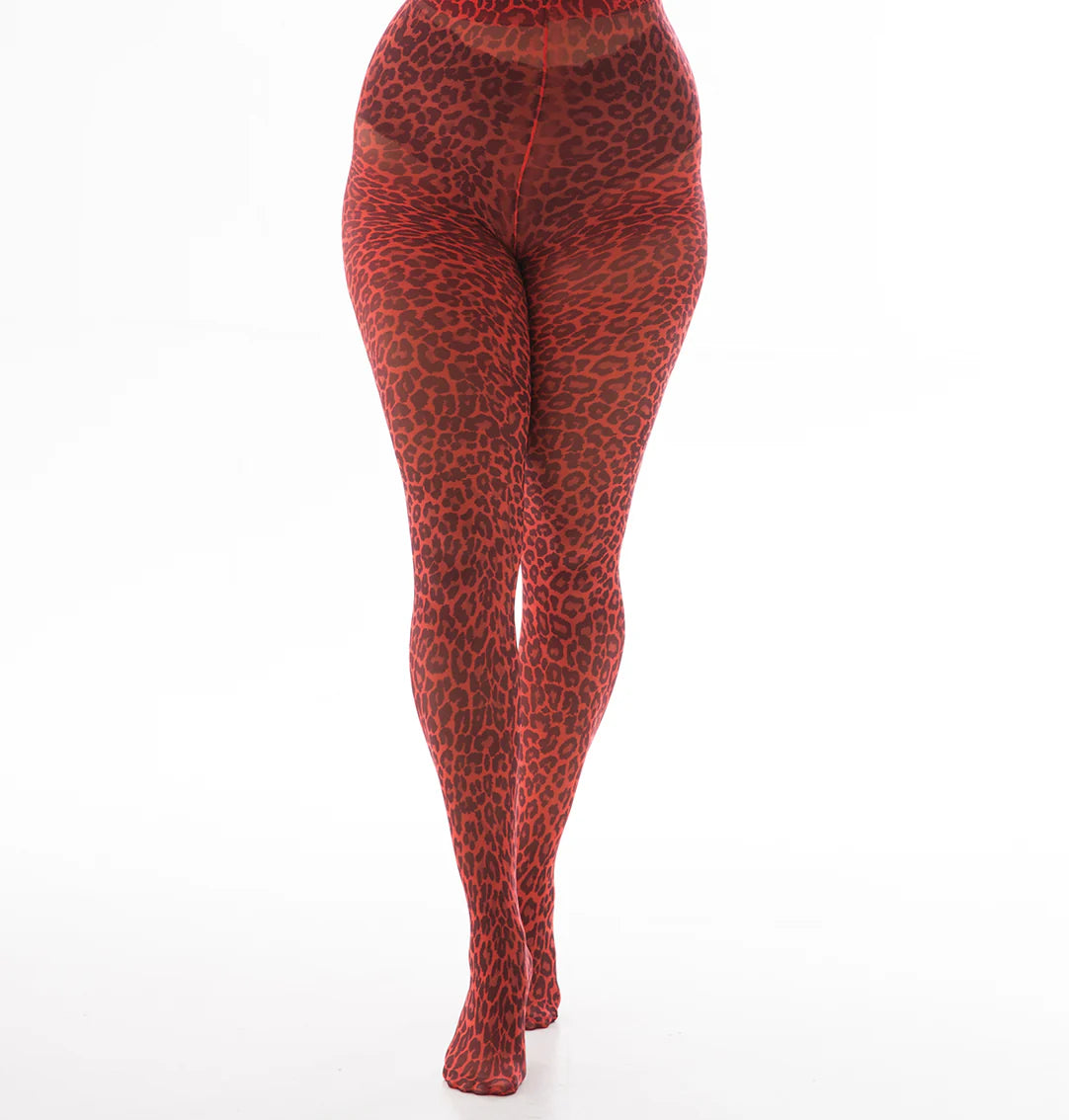 Small Leopard Printed Tights - One Size - Pamela Mann