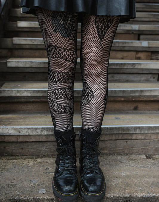 Snake Net Tights - One Size - Pamela Mann