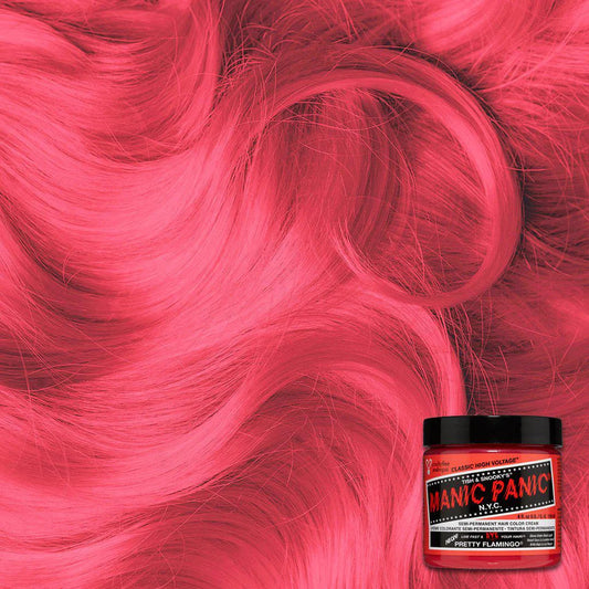 Pretty flamingo pink hair dye from Manic Panic