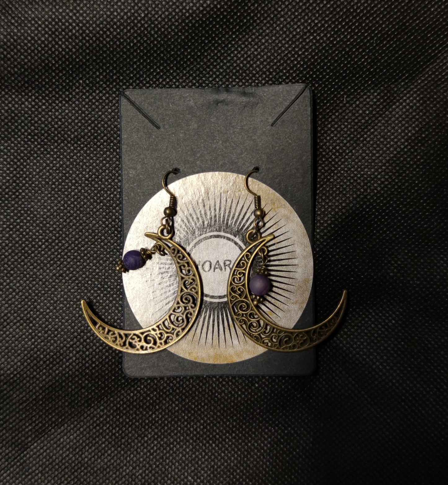 Moon bronze colour earrings örhängen by Yoara Design