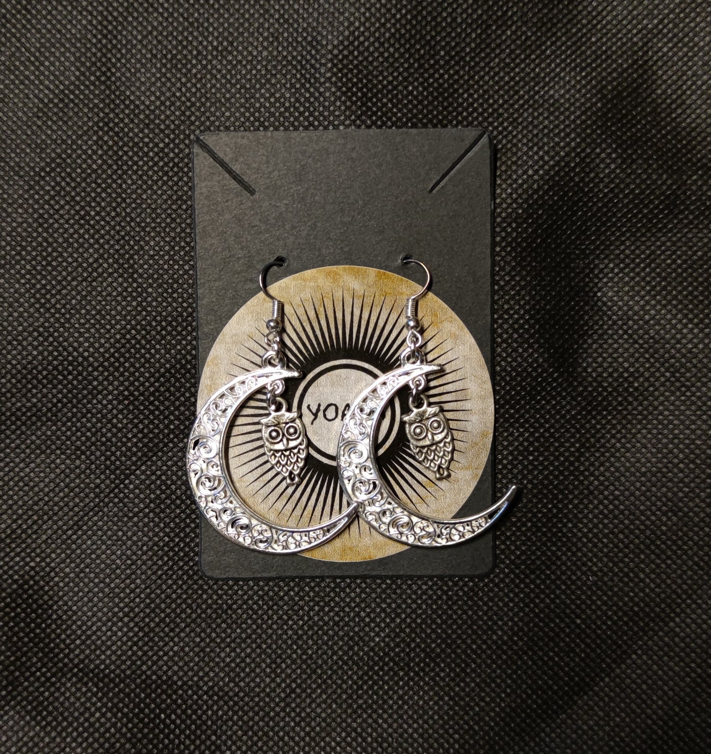 Moon owl earrings örhängen by Yoara Design