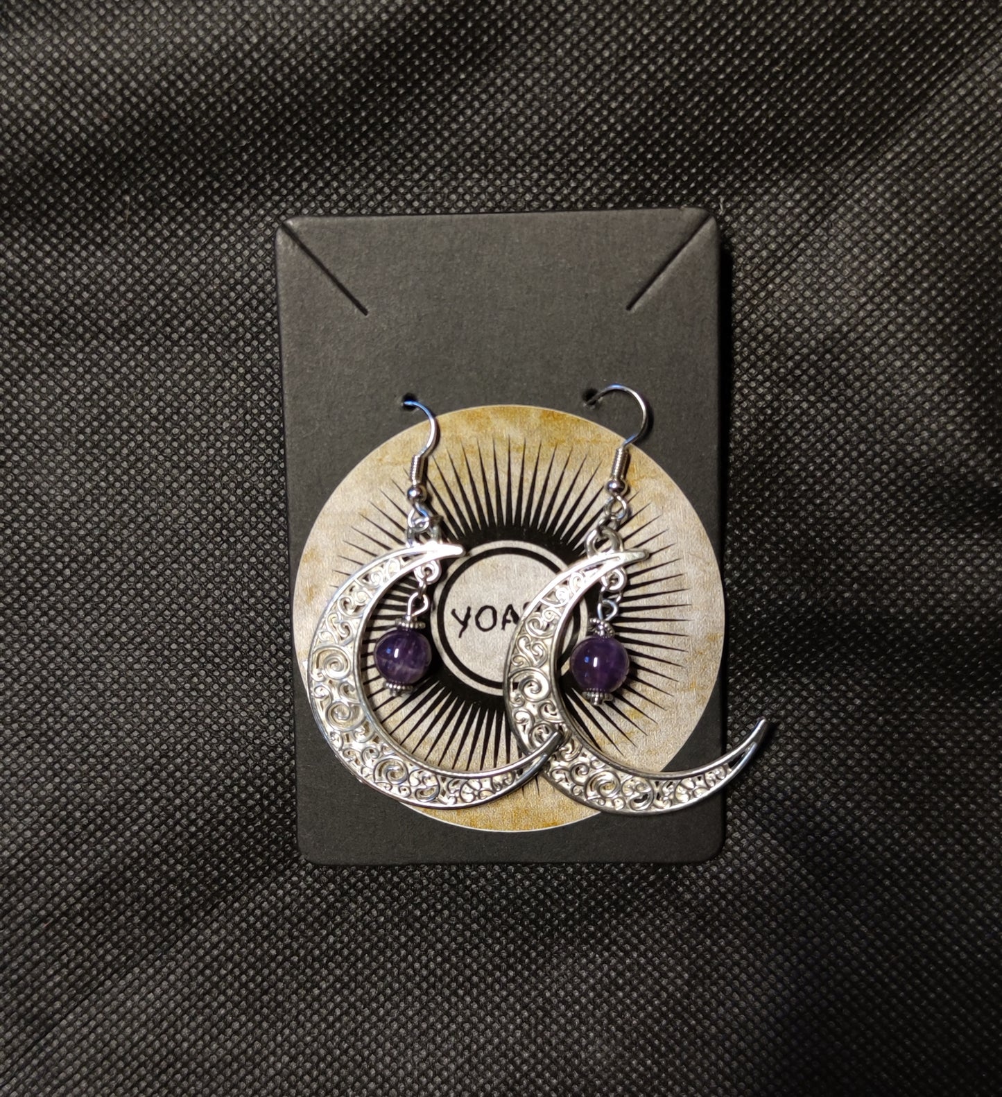 Moon silver colour earrings örhängen by Yoara Design