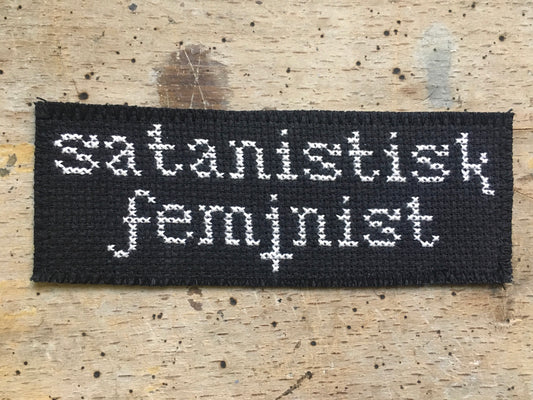 Satanistisk Feminist - Hand-embroidered Patch - Sajko Art