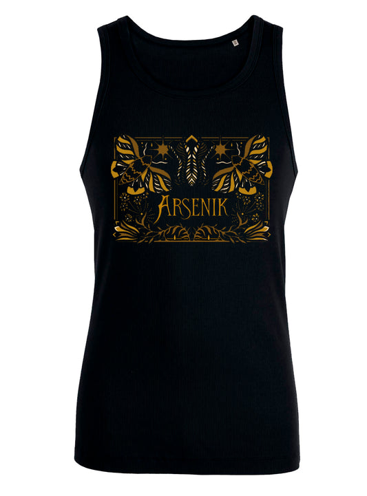 Black tank top with Arsenik print