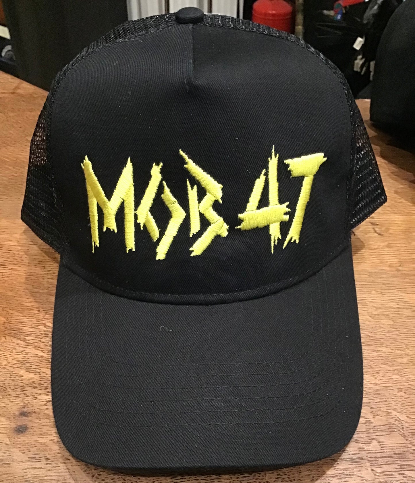 Mob 47 Yellow logo Trucker Cap by Insane//Phobia embroidery