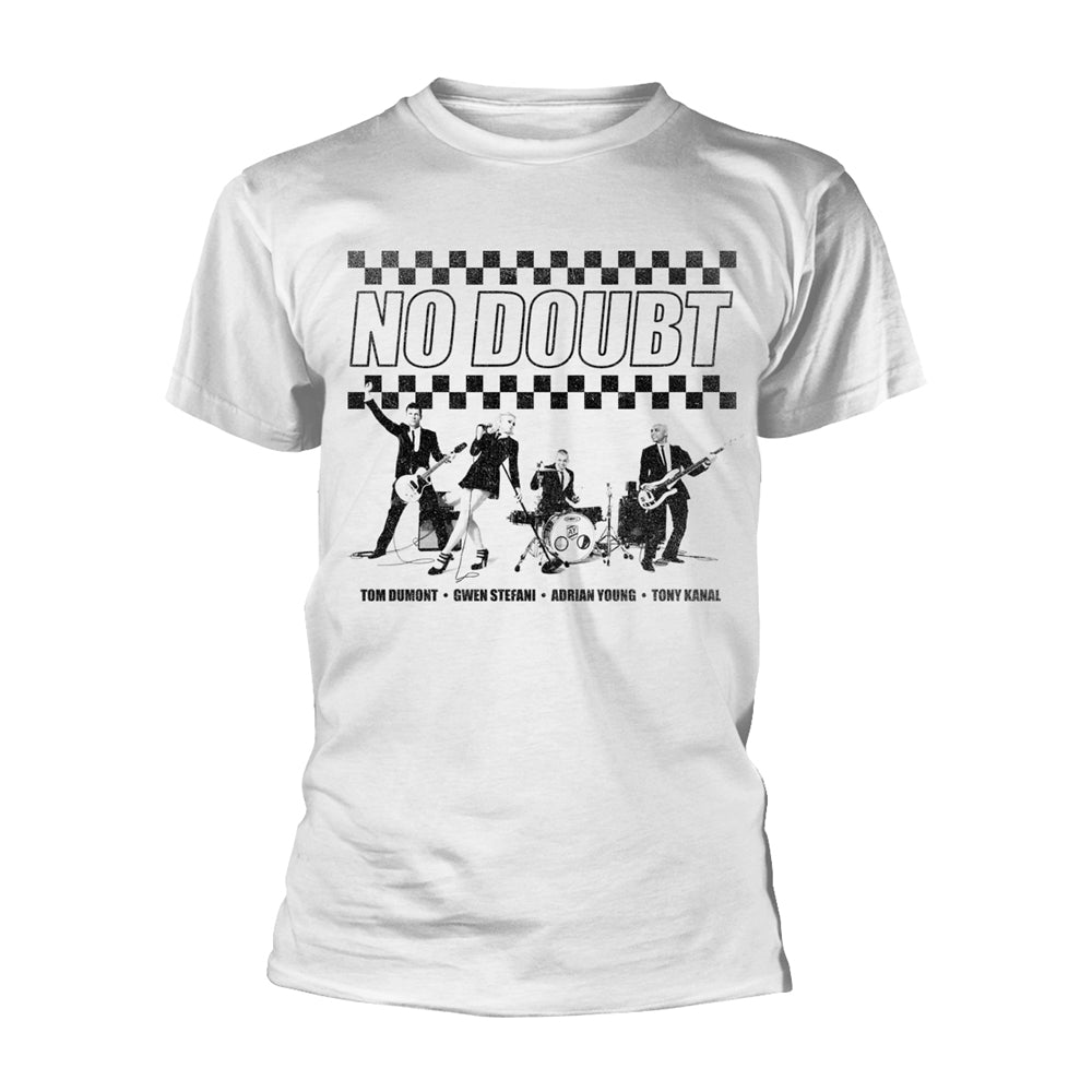 No Doubt - Chequer Distressed White - T-Shirt Unisex Official Merch