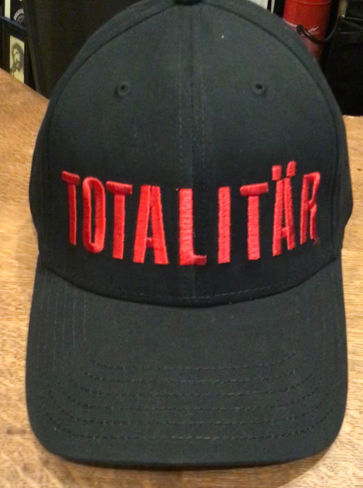 Totalitär red logo Baseball Cap by Insane//Phobia embroidery