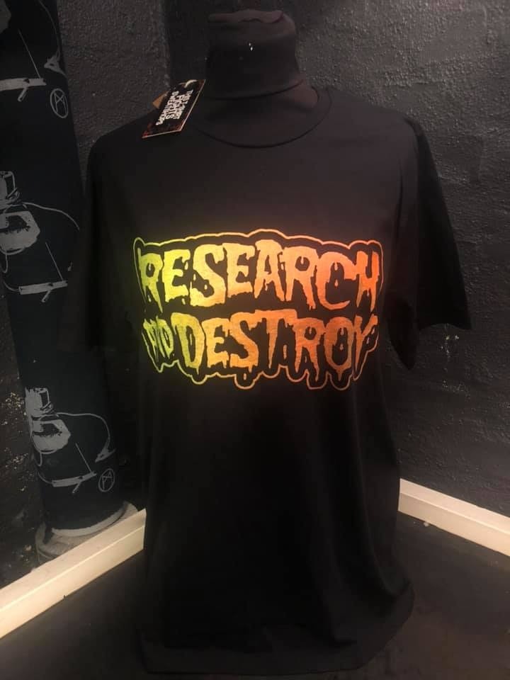 Research and Destroy t-shirts