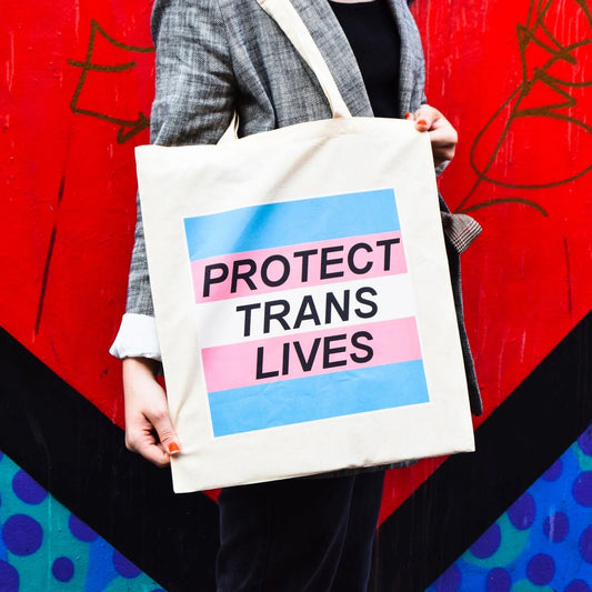 Protect Trans Lives Totebag by Extreme Largeness