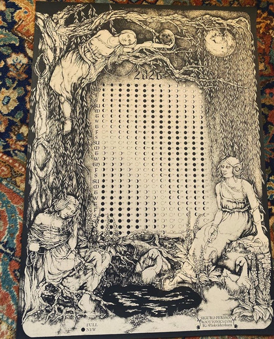 Sigurd Persson Månkalender Svart Print