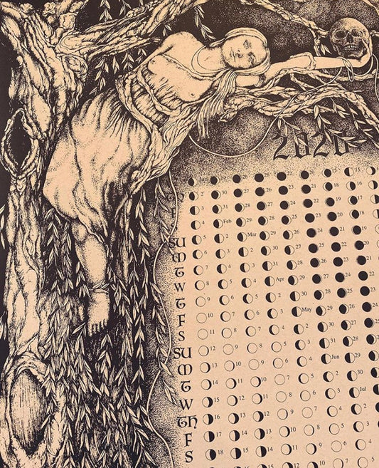 Sigurd Persson Månkalender Svart Print