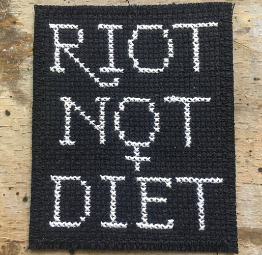 Riot Not Diet - Hand-embroidered Patch - Sajko Art